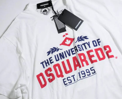 Dsquared² Graphic Print Crew Neck Cotton T-Shirt