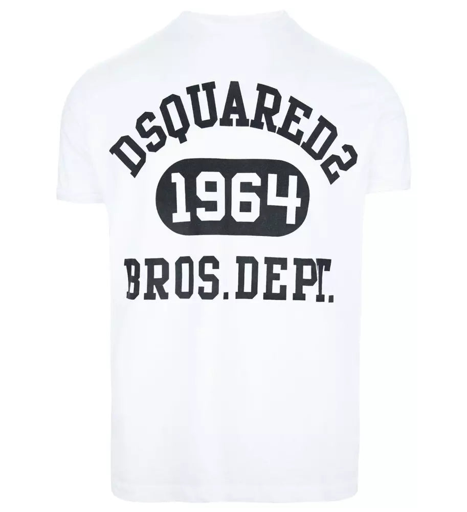 Dsquared² Elegant White Cotton Tee with Contrast Print