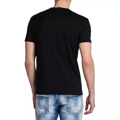 Dsquared² Sleek Black Graphic Tee for the Modern Man