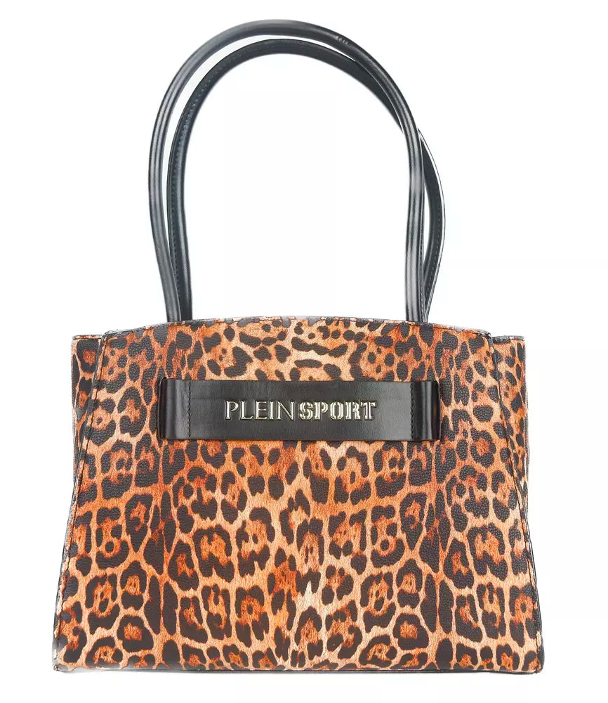 Plein Sport Leopard Print Shopper with Logo Accent