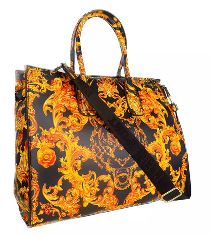Plein Sport Elegant Black Shopper with Golden Accents