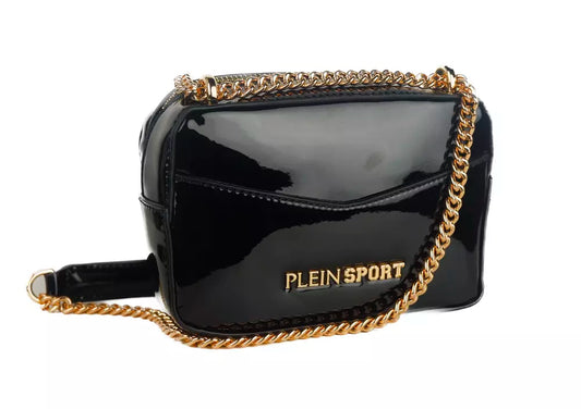 Plein Sport Elegant Black Chain Strap Shoulder Bag