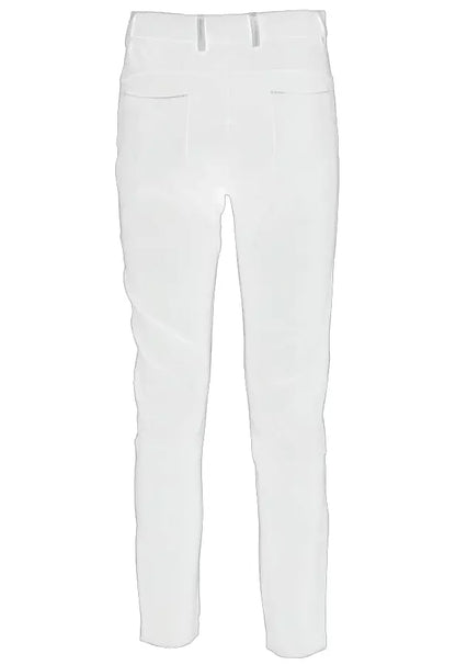 Yes Zee Chic White Slim-Fit Milano Stitch Trousers