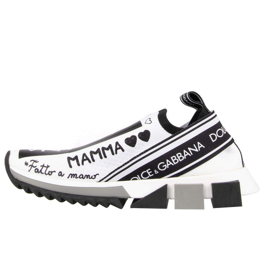 Dolce & Gabbana Elegant Monochrome Printed Stretch Sneakers