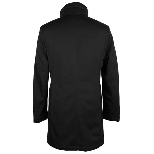 Made in Italy Elegant Virgin Wool Coat with Storm Protection