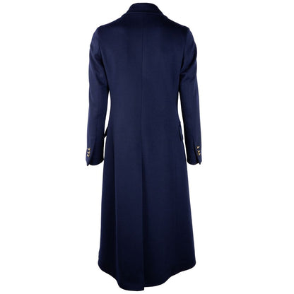 Made in Italy Elegant Woolen Double-Breasted Long Coat