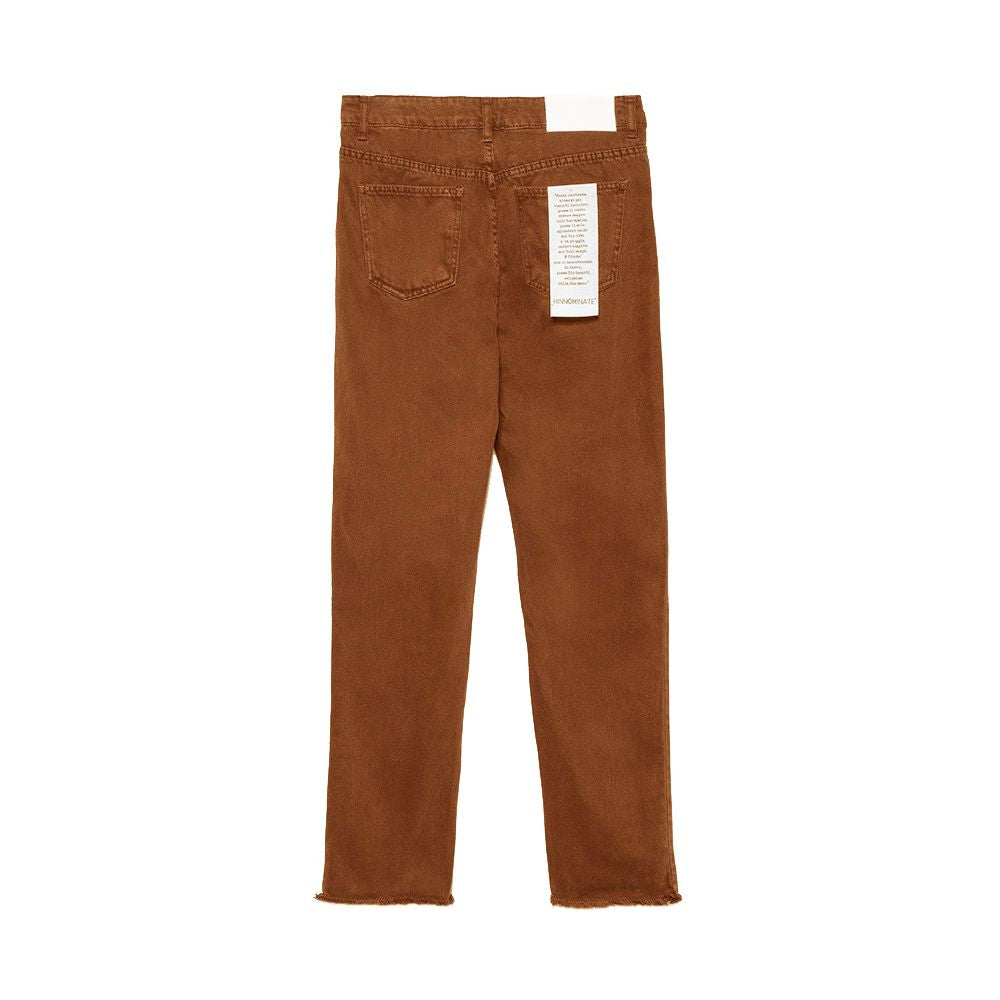 Hinnominate Chic Raw Cut Brown Jeans for Women