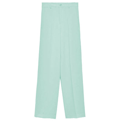 Hinnominate Chic Crepe Straight Trousers in Lush Green