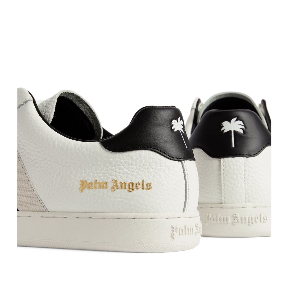 Palm Angels Elegant White Leather Unisex Sneakers