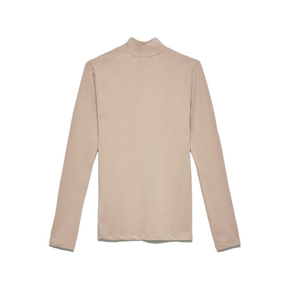 Hinnominate Elegant Beige Turtleneck Sweatshirt