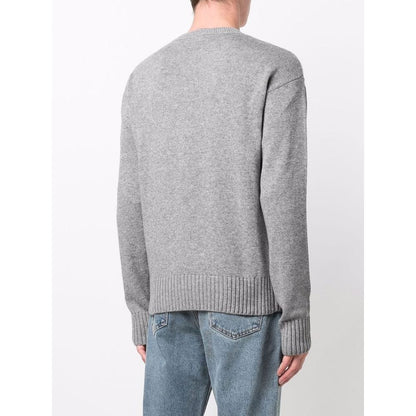 Off-White Elegant Gray Wool Sweater for Men