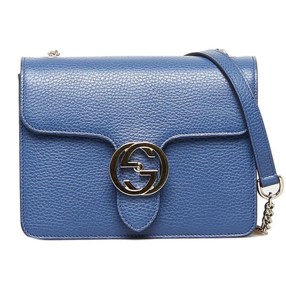 Gucci Elegant Cobalt Blue Leather Shoulder Bag