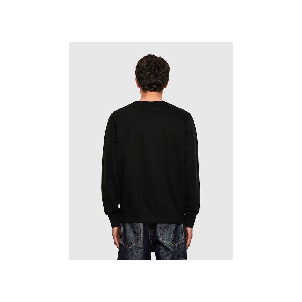 Diesel Sleek Black Cotton Blend Sweatshirt