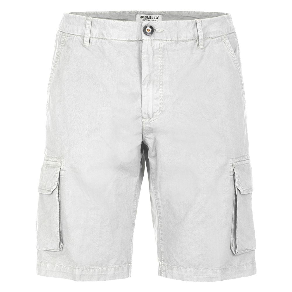 Fred Mello Elegant White Cotton Shorts for Men