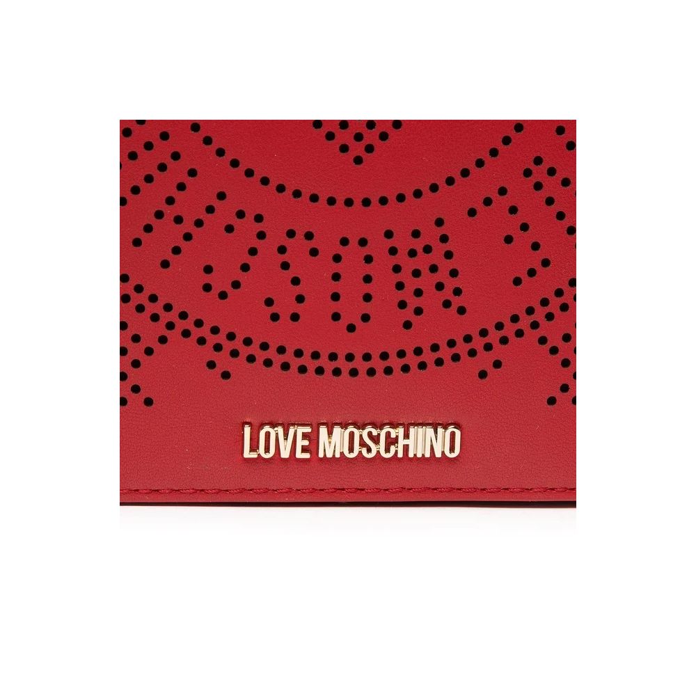 Love Moschino Chic Pink Crossbody Bag with Silver Accents