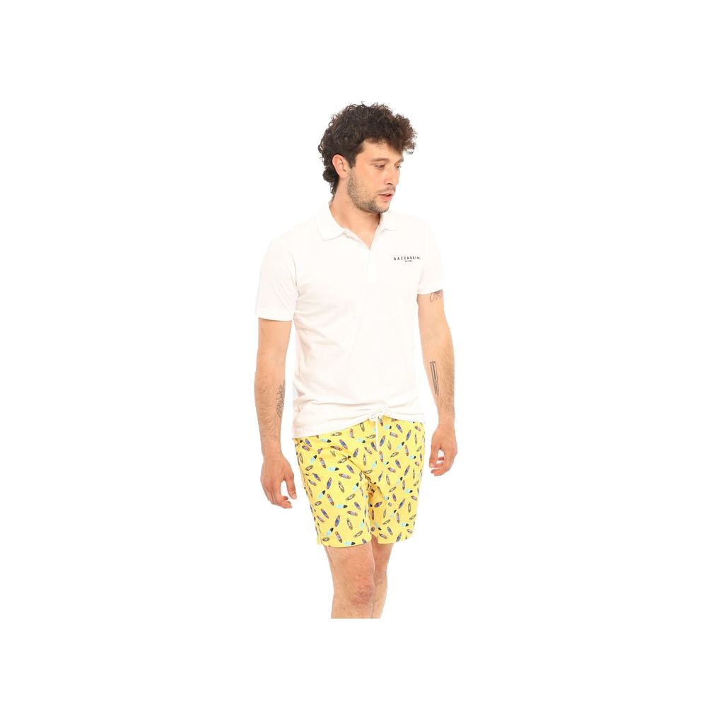 Yes Zee Sunshine Yellow Patterned Men's Swim Boxers