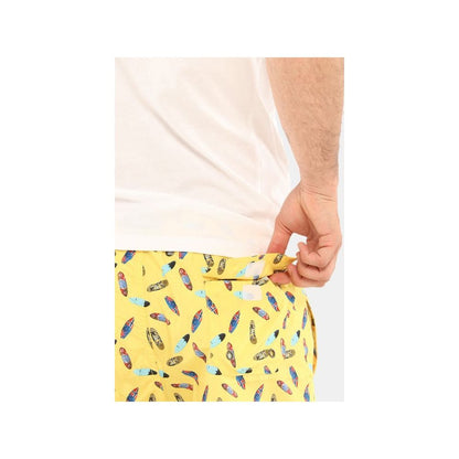 Yes Zee Sunshine Yellow Patterned Men's Swim Boxers