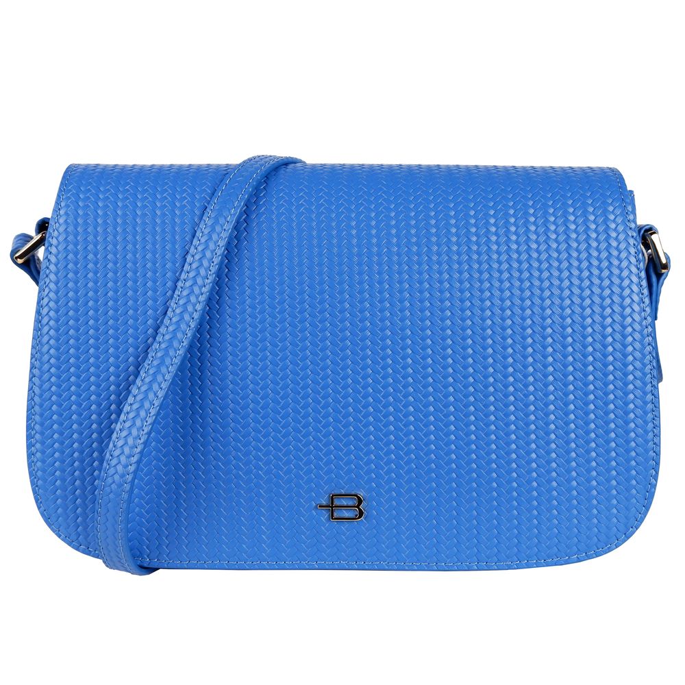 Baldinini Trend Woven Motif Calfskin Shoulder Bag