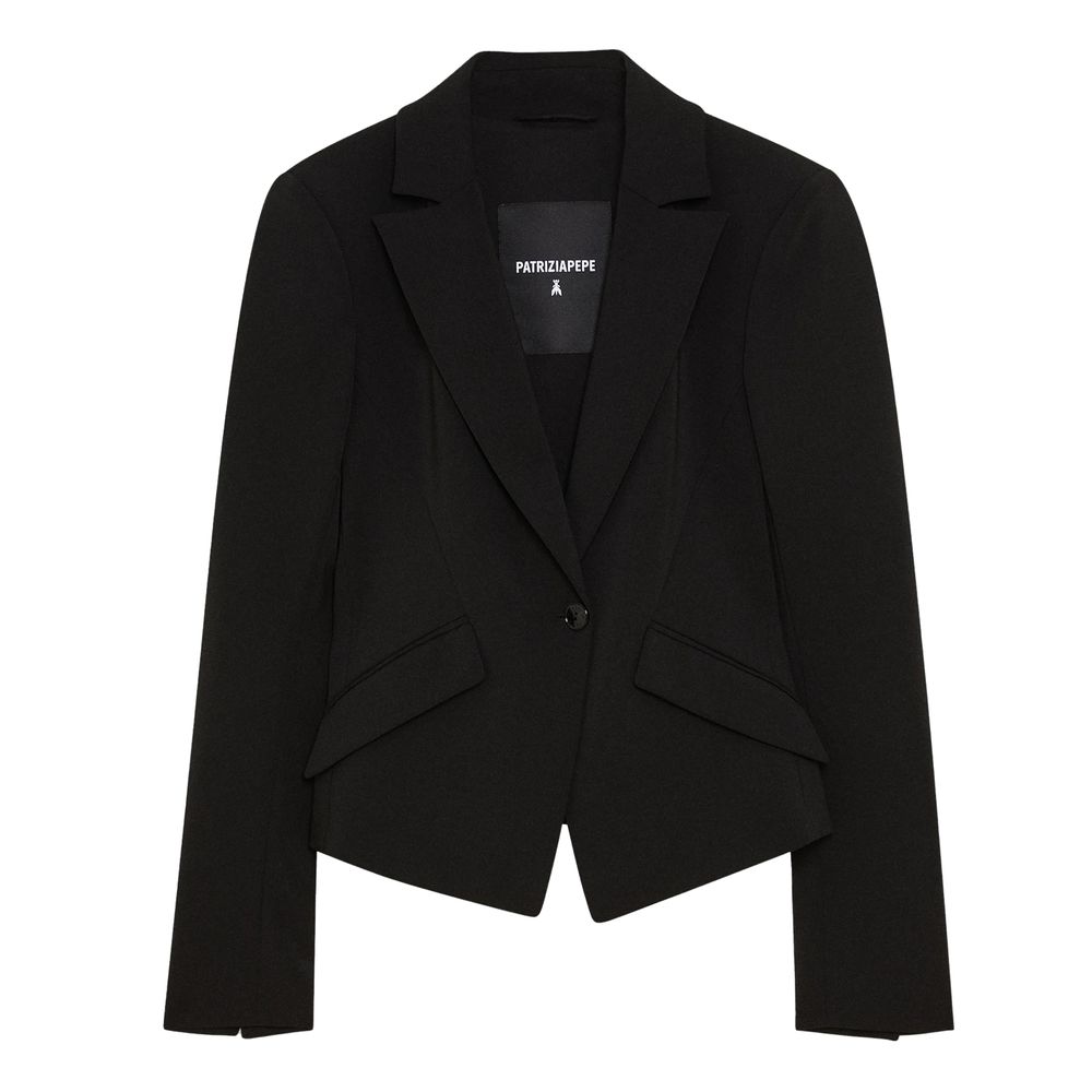 Patrizia Pepe Chic Black Two-Button Designer Jacket