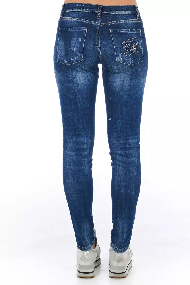 Frankie Morello Chic Worn Wash Skinny Denim Jeans