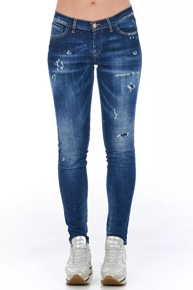 Frankie Morello Chic Worn Wash Skinny Denim Jeans