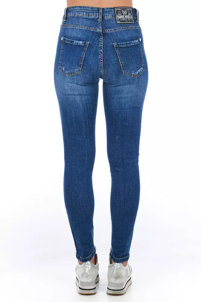 Frankie Morello Stylish Worn Wash Denim Jeans