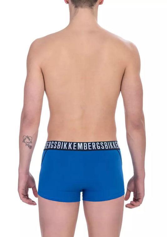 Chic Bikkembergs Blue Cotton Trunk Bi-pack