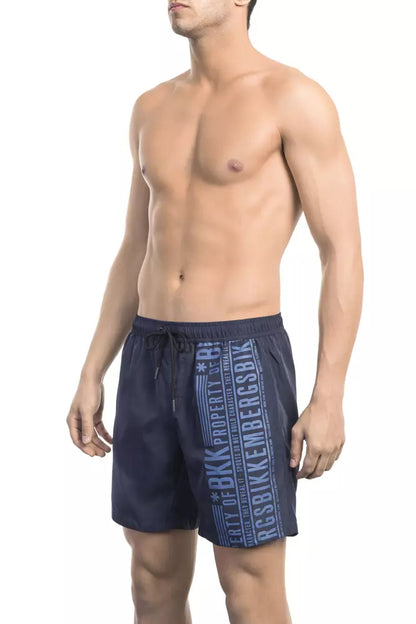 Bikkembergs Chic Blue Printed Swim Shorts