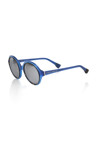 Frankie Morello Chic Transparent Blue Round Sunglasses