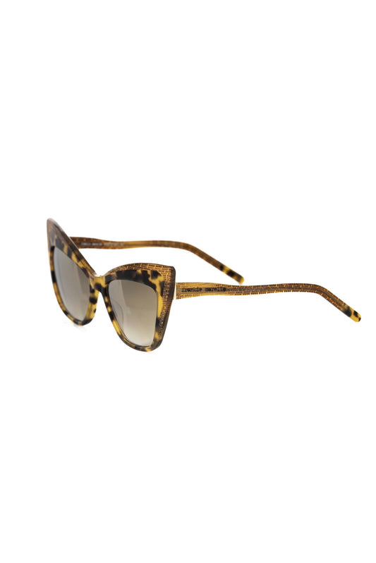 Frankie Morello Glitter-Edged Cat Eye Sunglasses in Yellow