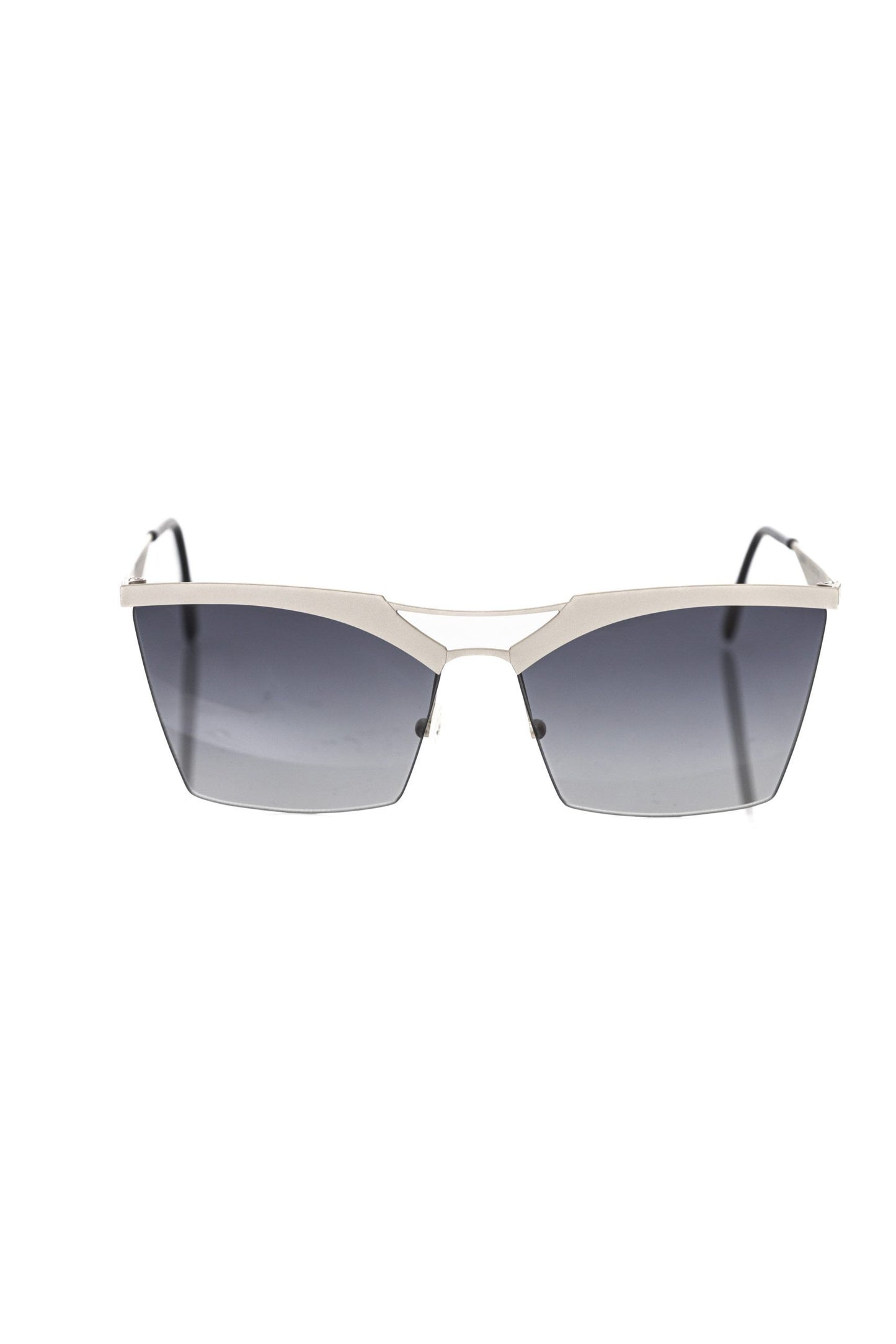 Frankie Morello Elegant Silver Clubmaster Sunglasses