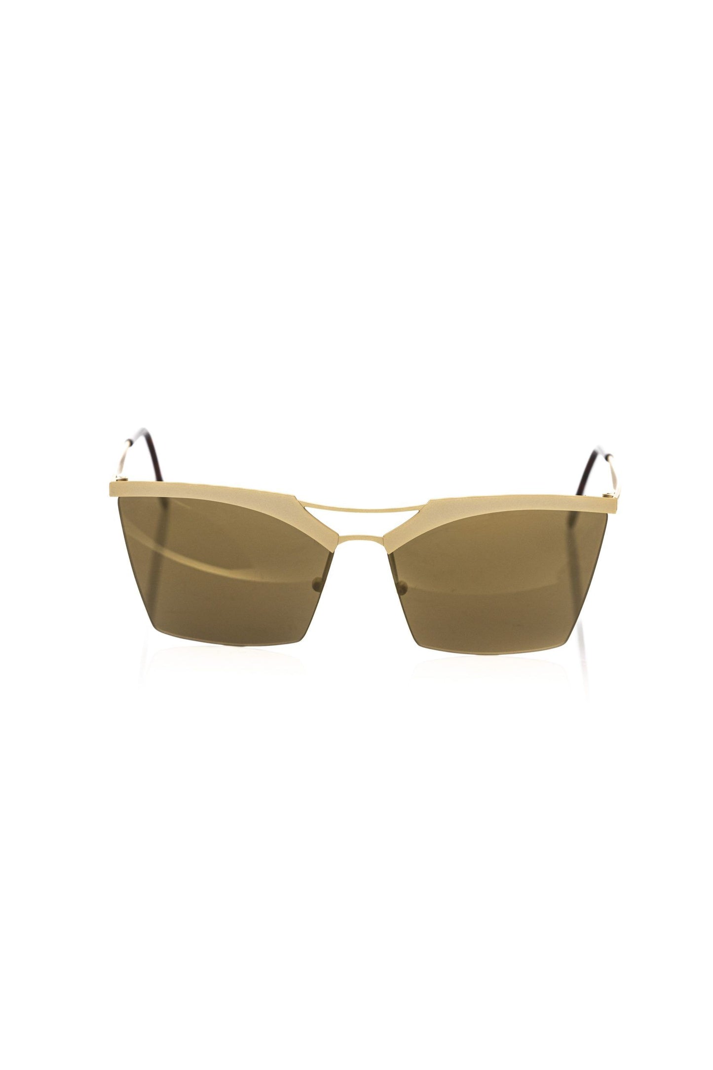 Frankie Morello Chic Gold-Toned Clubmaster Sunglasses