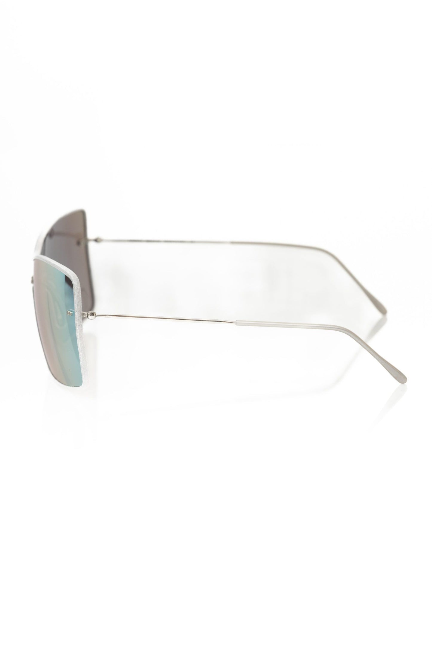 Frankie Morello Sleek Silver Shield Sunglasses