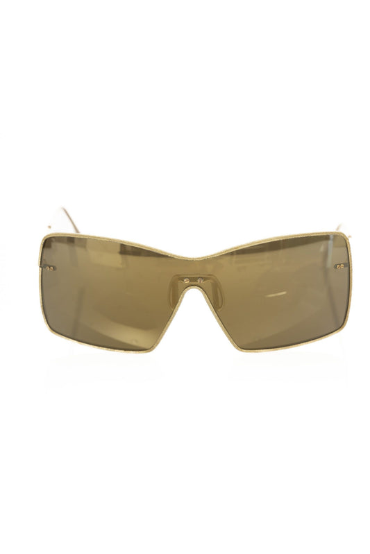 Frankie Morello Elegant Metallic Shield Sunglasses