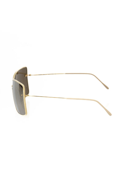 Frankie Morello Elegant Metallic Shield Sunglasses