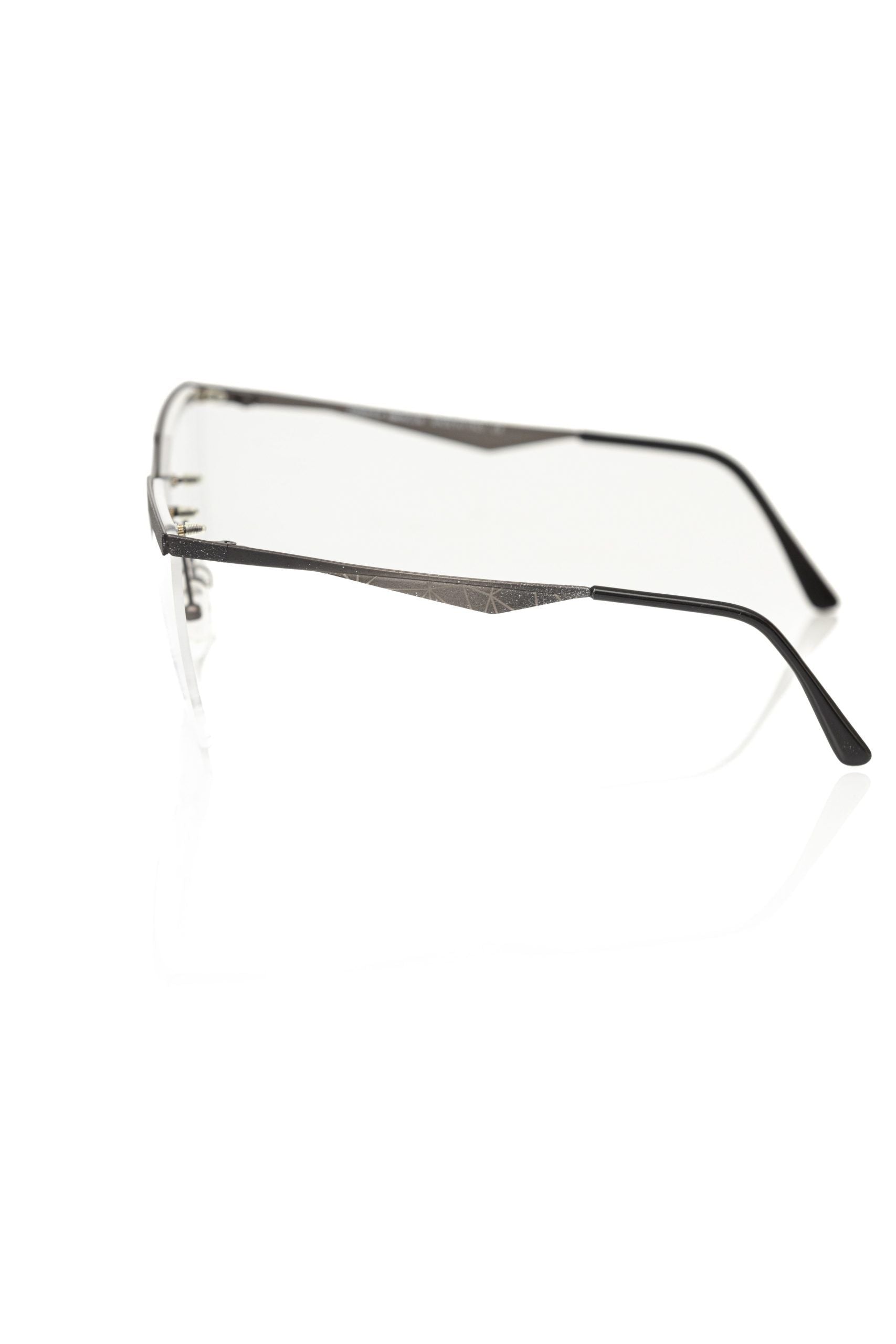 Frankie Morello Glitter Black Metal Clubmaster Eyeglasses