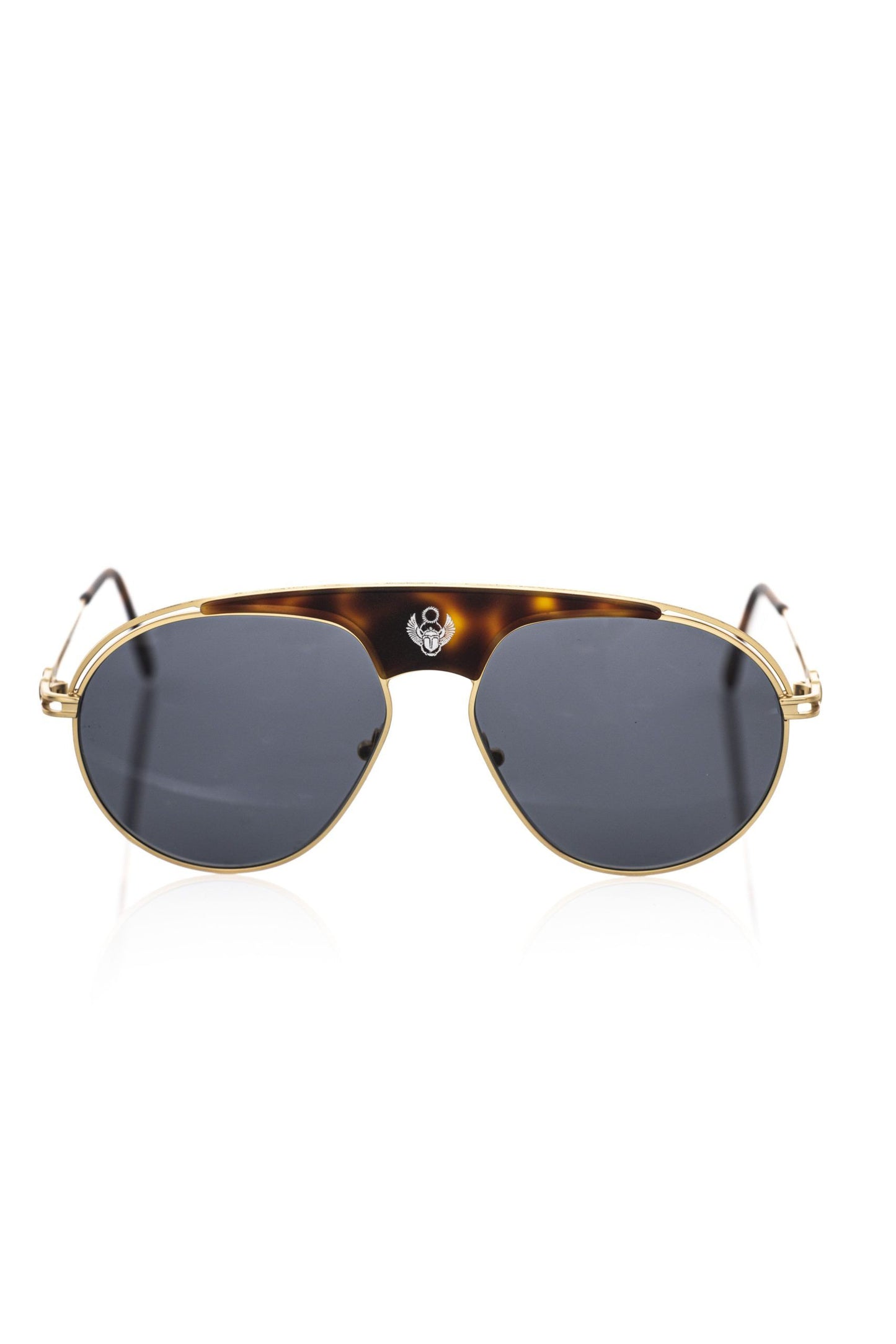 Frankie Morello Elegant Shield Sunglasses with Havana Accent