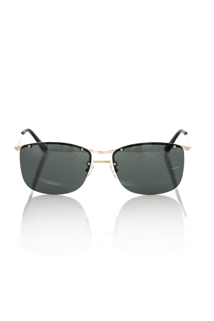 Frankie Morello Gold Accent Clubmaster Sunglasses