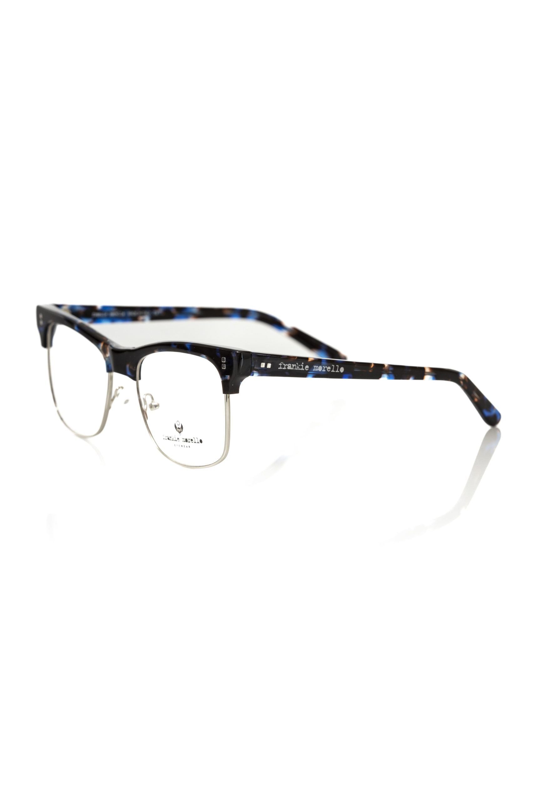 Frankie Morello Elegant Clubmaster Blue Fantasy Eyeglasses