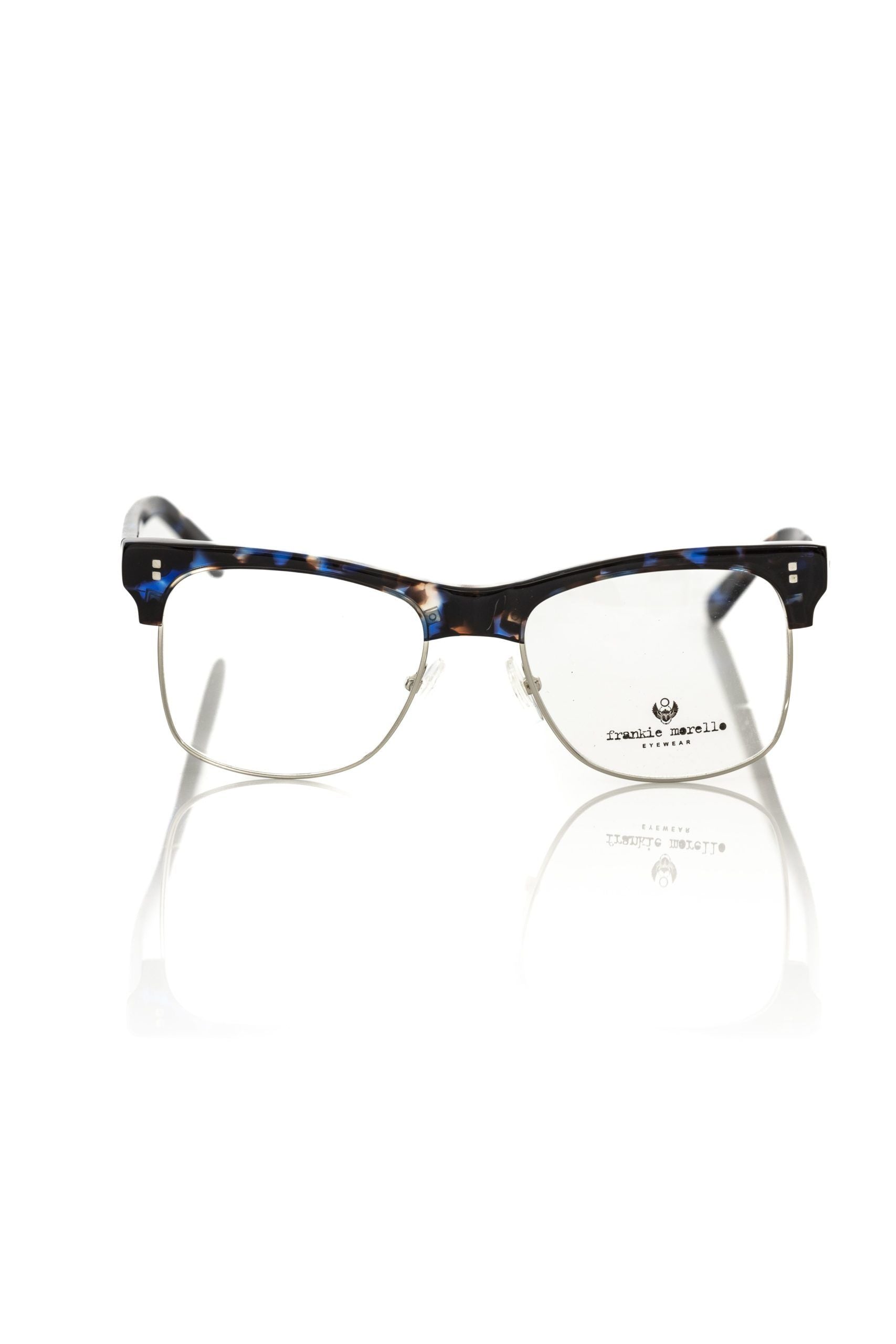 Frankie Morello Elegant Clubmaster Blue Fantasy Eyeglasses