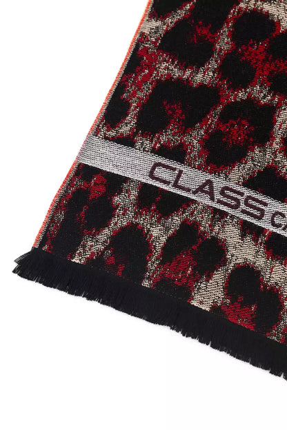 Cavalli Class Burgundy Animalier Fantasy Logo Scarf