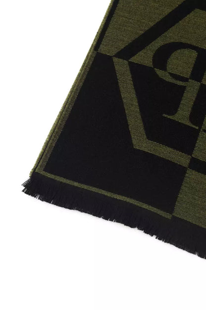 Philipp Plein Plush Fringed Logo Scarf in Lush Green