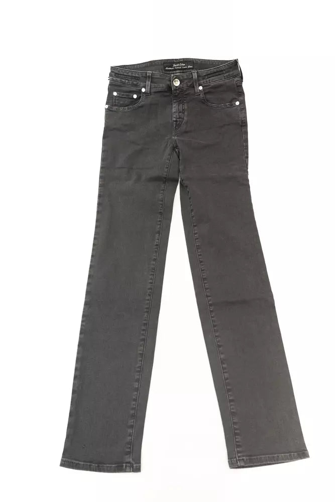 Jacob Cohen Vintage Chic Black Pony Skin Logo Jeans