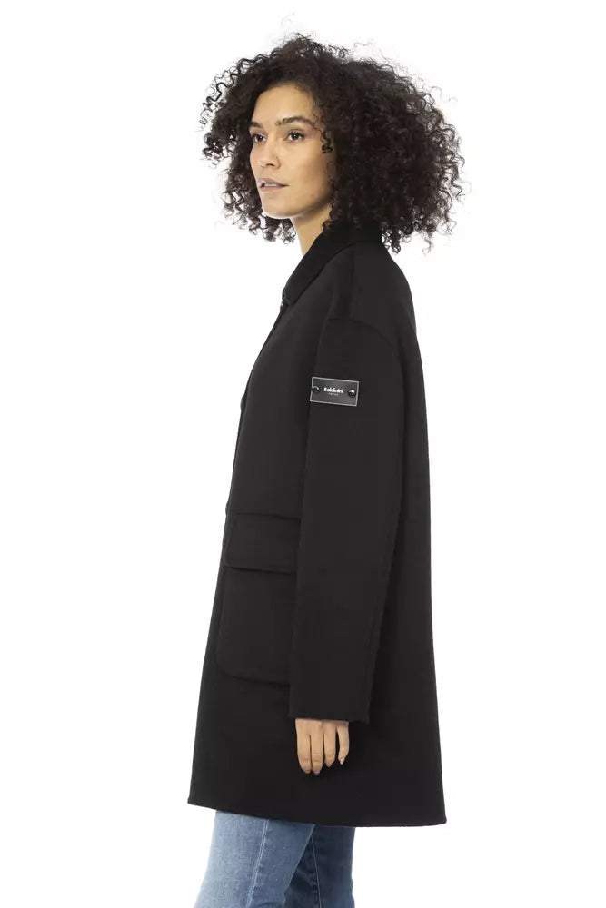 Baldinini Trend Elegant Long Wool-Blend Coat