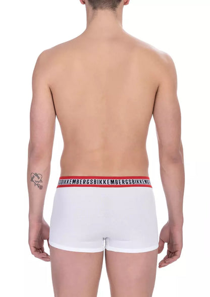 Bikkembergs Elegant White Cotton Trunk Bi-Pack