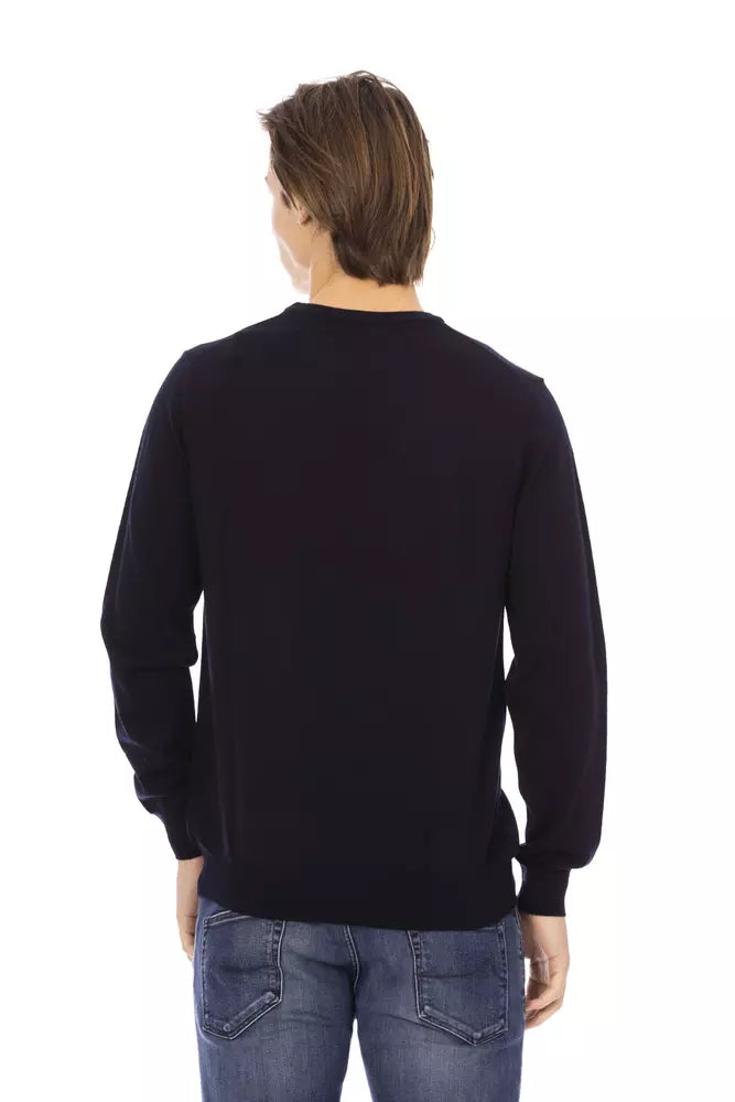 Baldinini Trend Elegant Crewneck Blue Sweater - 100% Fabric