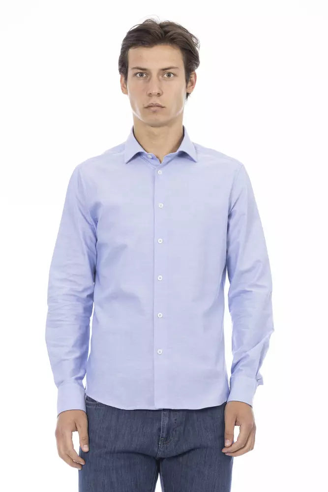 Baldinini Trend Elegant Light Blue Cotton Shirt