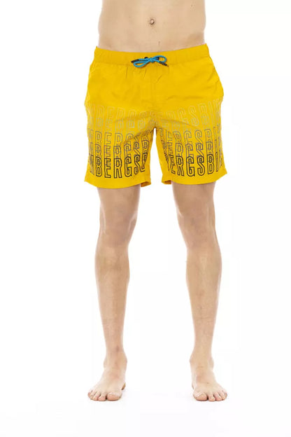 Bikkembergs Degradé Print Swim Shorts in Vibrant Yellow