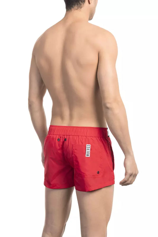 Bikkembergs Red Micro Swim Shorts with Contrast Band