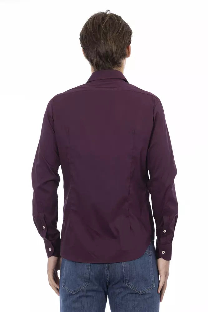 Baldinini Trend Chic Bordeaux Slim Fit Men's Shirt